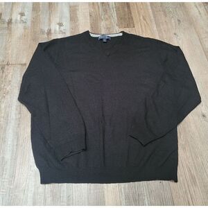 Davis & Squire Men's Size XL Black Merino Wool Long Sleeve Pullover Sweater